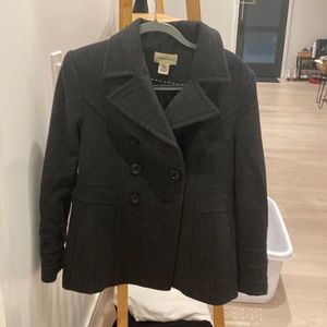 Dark gray short pea coat